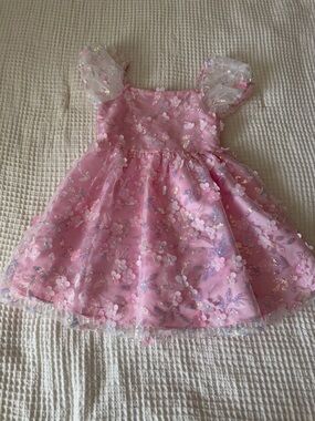 Rare Editions Pink Sequin Tulle Party Dress